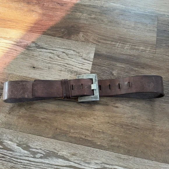 Diesel Brown leather silver buckle belt 34 - Picture 7 of 9